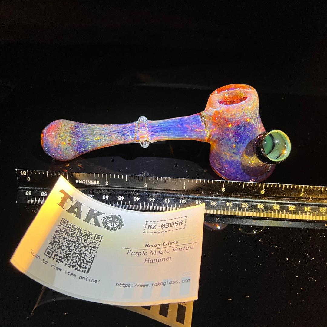 Purple Magic Vortex Hammer Glass Pipe Beezy Glass   