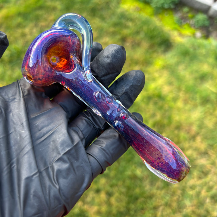 Blue Frit Horn Pipe Glass Pipe Beezy Glass