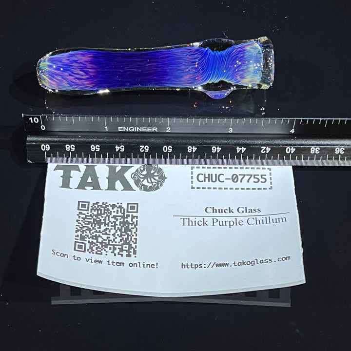 Thick Purple Chillum Glass Pipe Chuck Glass