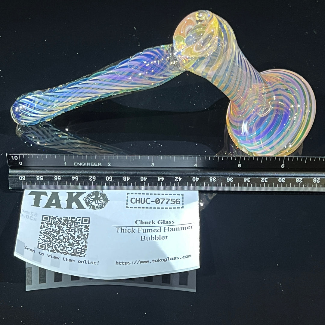 Thick Fumed Hammer Bubbler Glass Pipe Chuck Glass