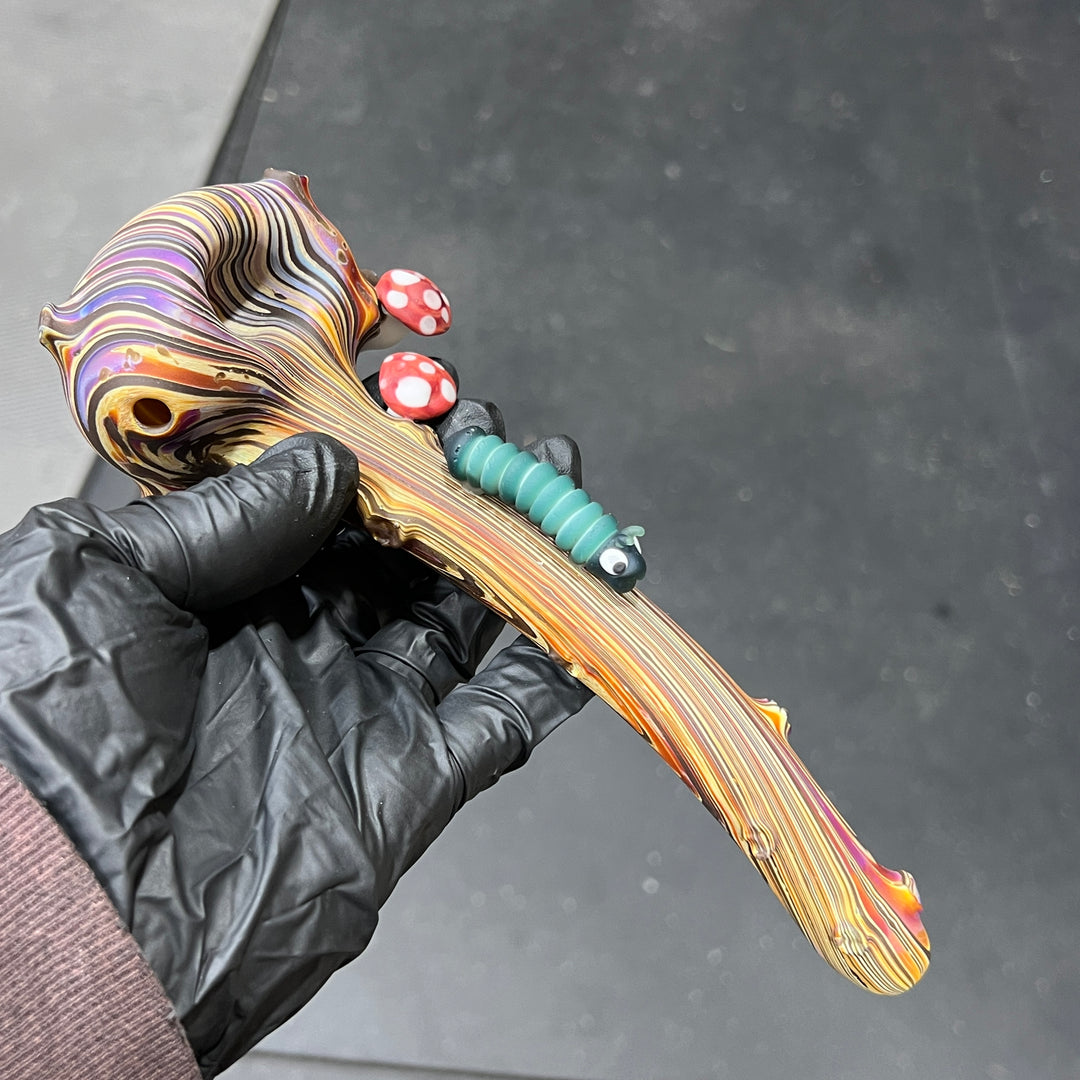 Wood Grain Caterpillar Gandalf Pipe Glass Pipe Wazoo Glass