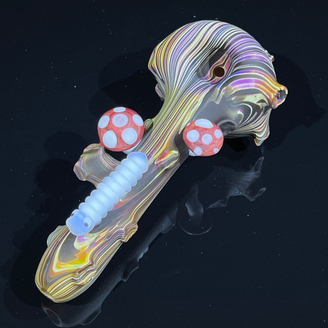 Wood Grain Caterpillar Shroom Branch Pipe Glass Pipe Wazoo Glass