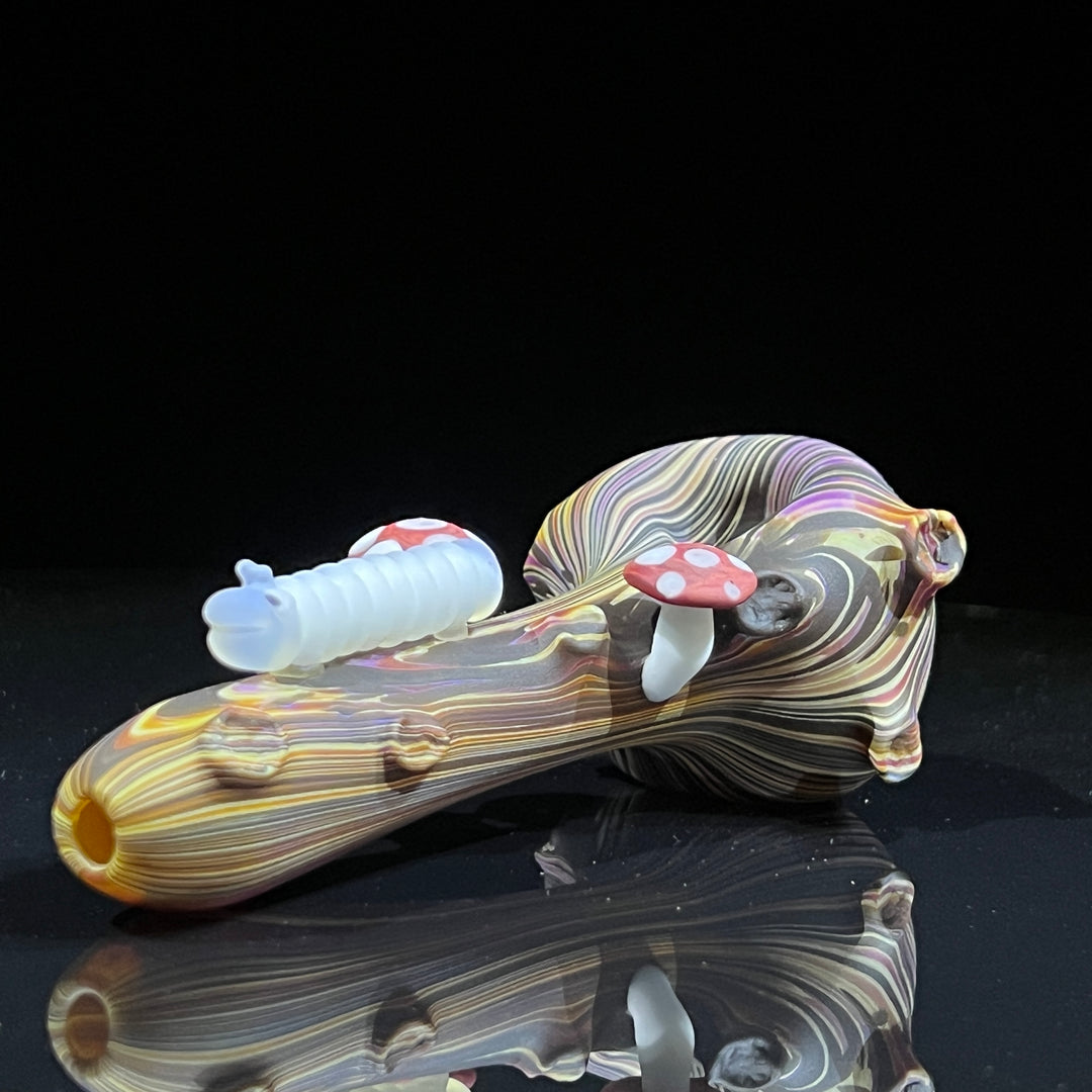 Wood Grain Caterpillar Shroom Branch Pipe Glass Pipe Wazoo Glass