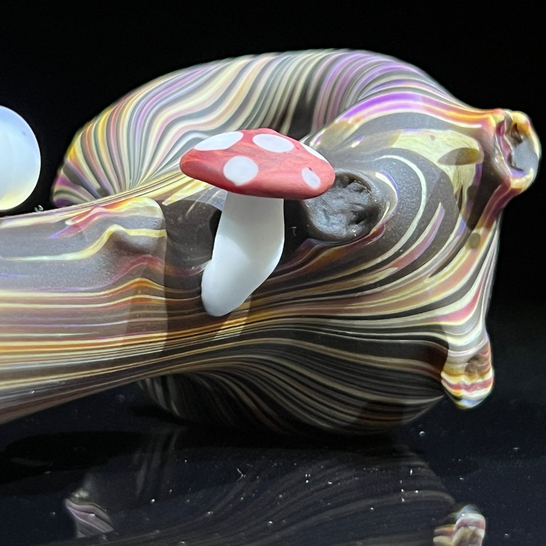 Wood Grain Caterpillar Shroom Branch Pipe Glass Pipe Wazoo Glass