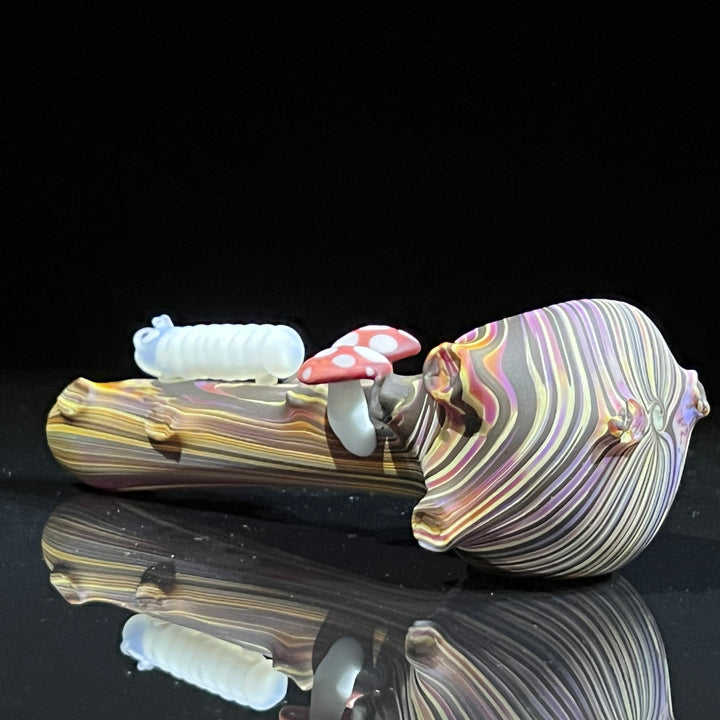 Wood Grain Caterpillar Shroom Branch Pipe Glass Pipe Wazoo Glass