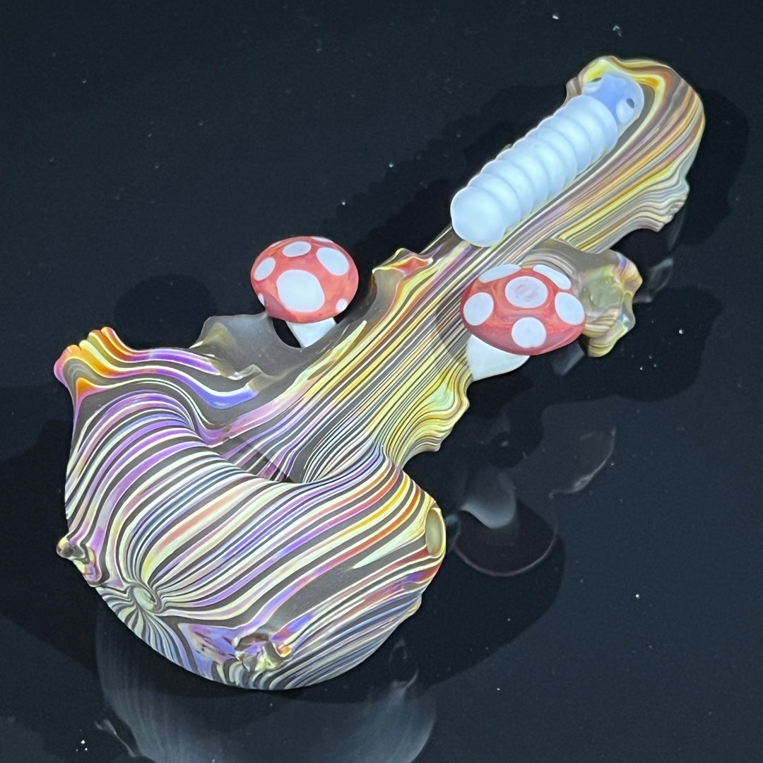 Wood Grain Caterpillar Shroom Branch Pipe Glass Pipe Wazoo Glass