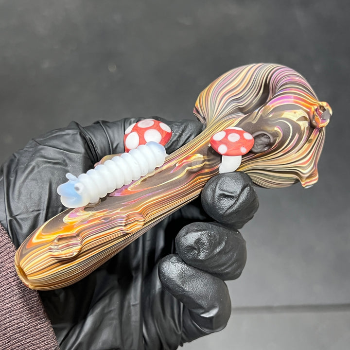 Wood Grain Caterpillar Shroom Branch Pipe Glass Pipe Wazoo Glass