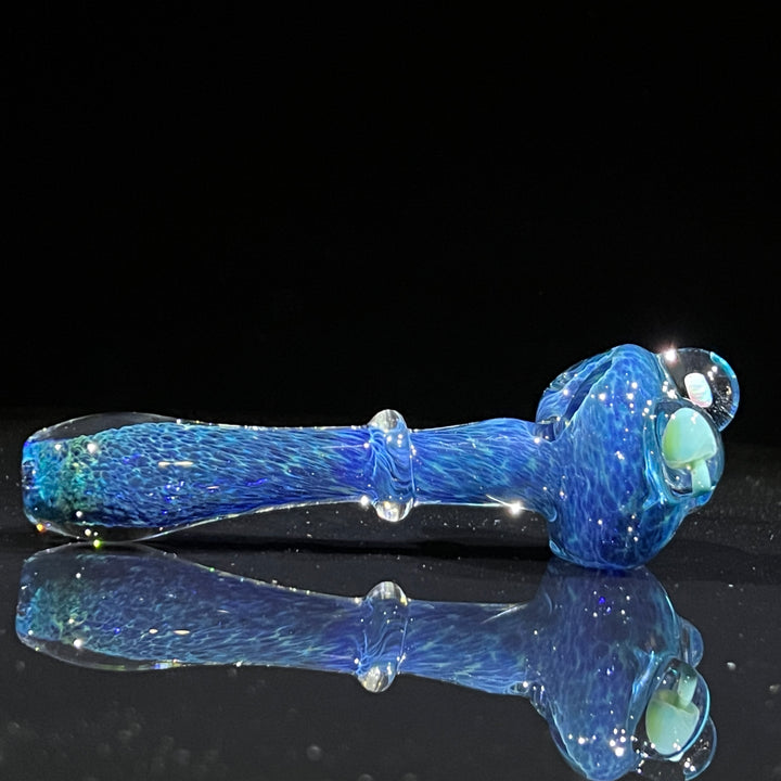 Blue Mushroom Pipe with Opal Glass Pipe Beezy Glass