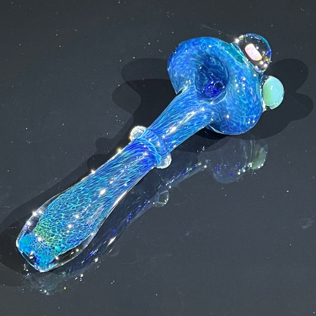 Blue Mushroom Pipe with Opal Glass Pipe Beezy Glass