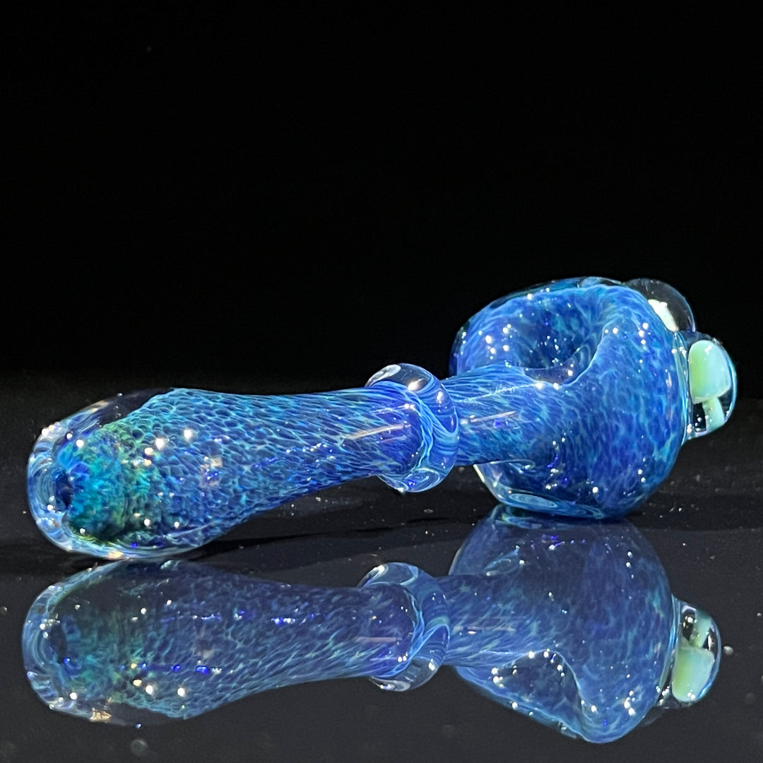 Blue Mushroom Pipe with Opal Glass Pipe Beezy Glass