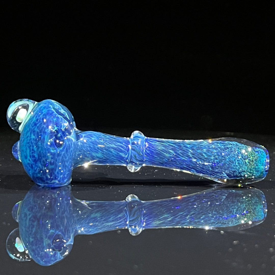 Blue Mushroom Pipe with Opal Glass Pipe Beezy Glass