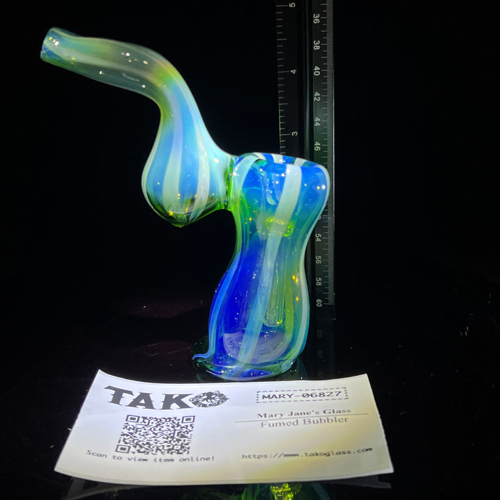 Fumed Bubbler Glass Pipe Mary Jane's Glass   