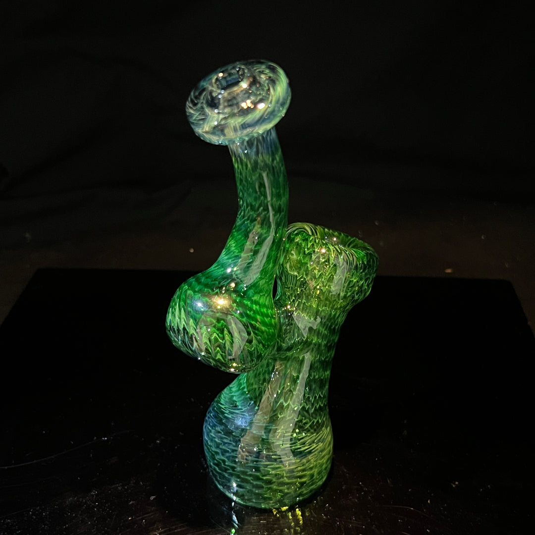 Forest Bubbler with White Carb Glass Pipe Cose Glass   