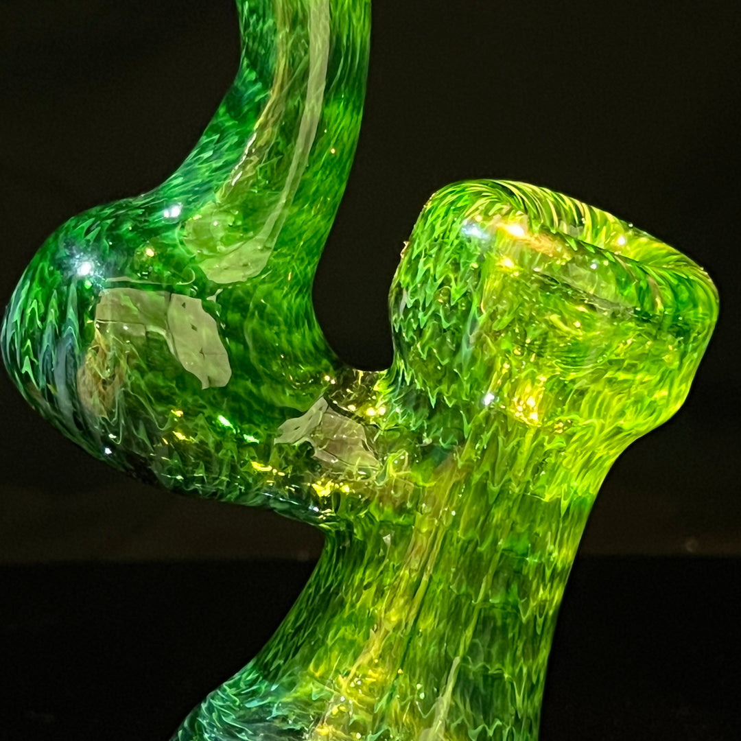 Forest Bubbler with White Carb Glass Pipe Cose Glass   