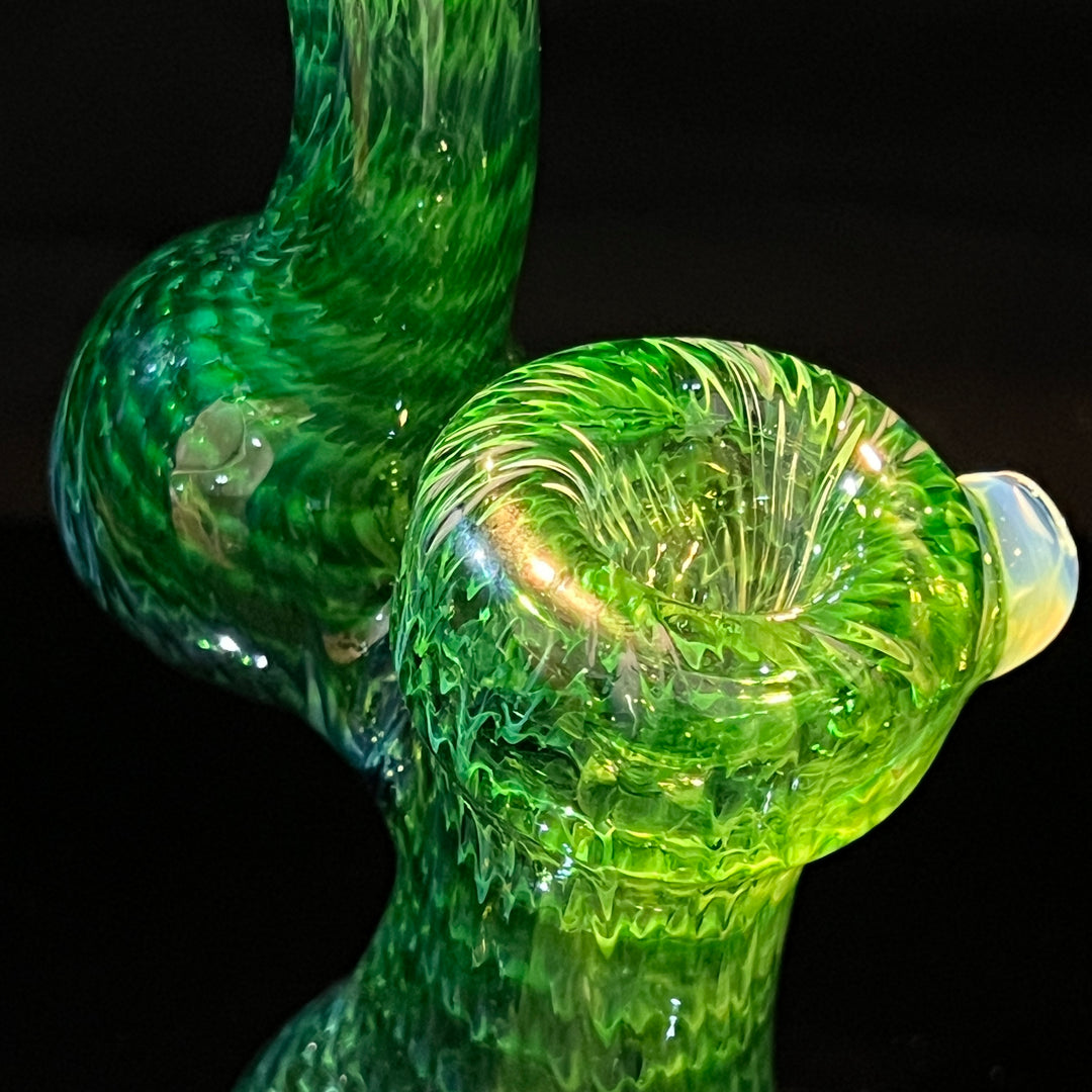 Forest Bubbler with White Carb Glass Pipe Cose Glass   