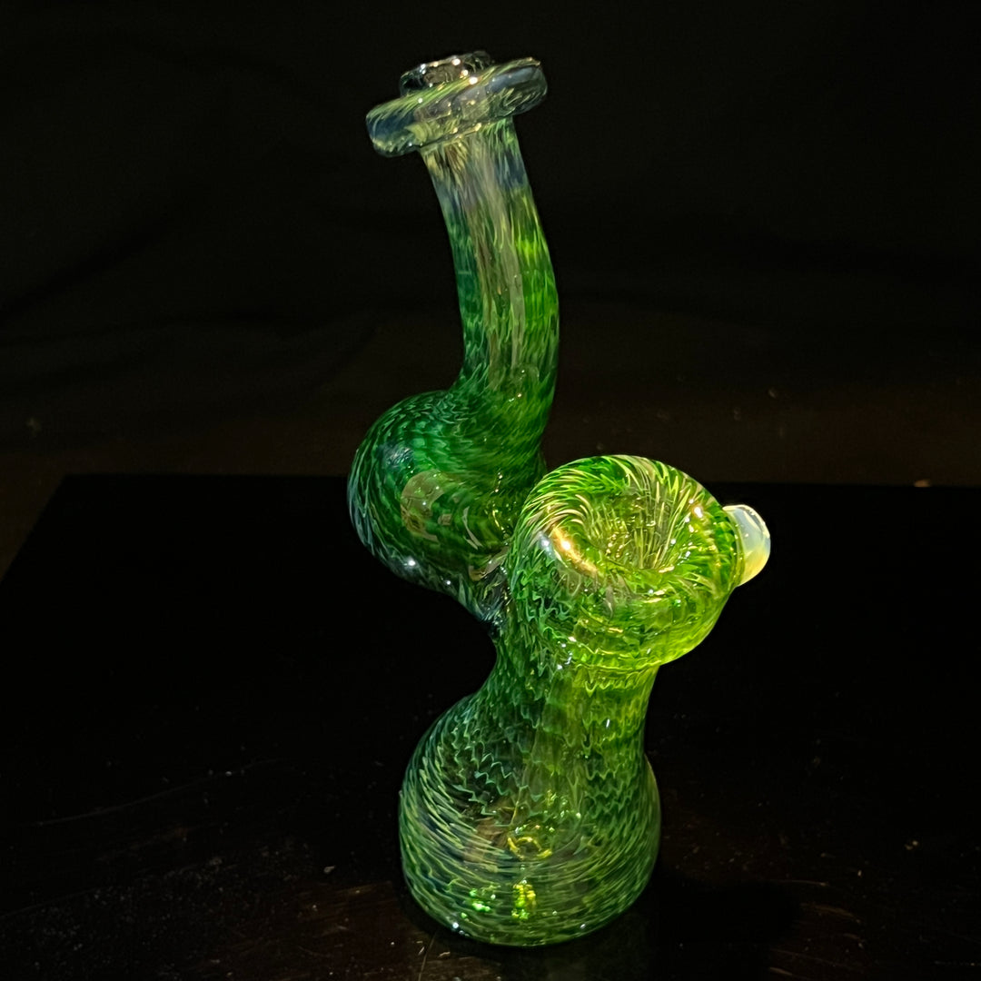 Forest Bubbler with White Carb Glass Pipe Cose Glass   