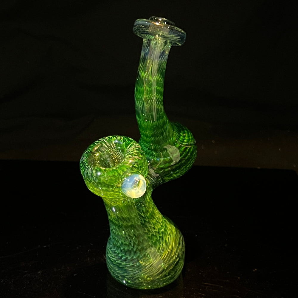 Forest Bubbler with White Carb Glass Pipe Cose Glass   