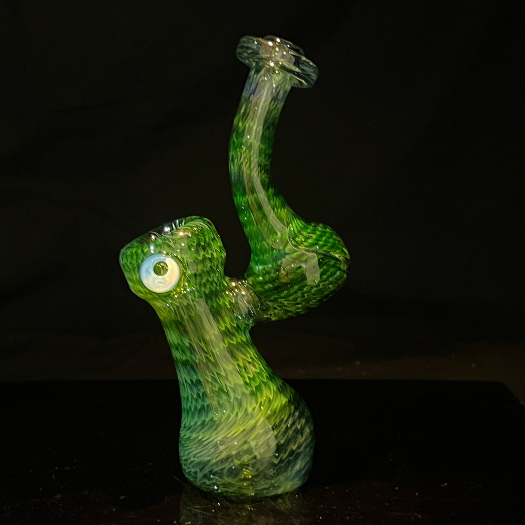 Forest Bubbler with White Carb Glass Pipe Cose Glass   