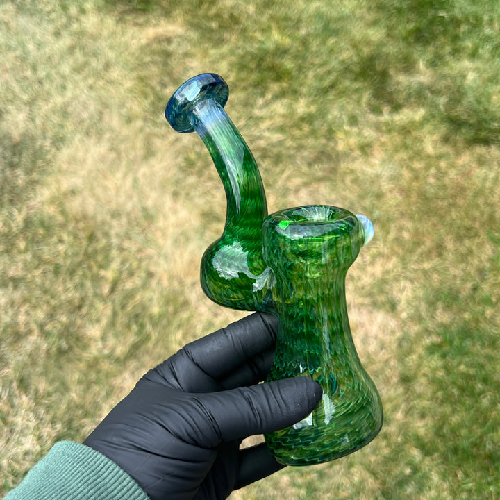 Forest Bubbler with White Carb Glass Pipe Cose Glass   