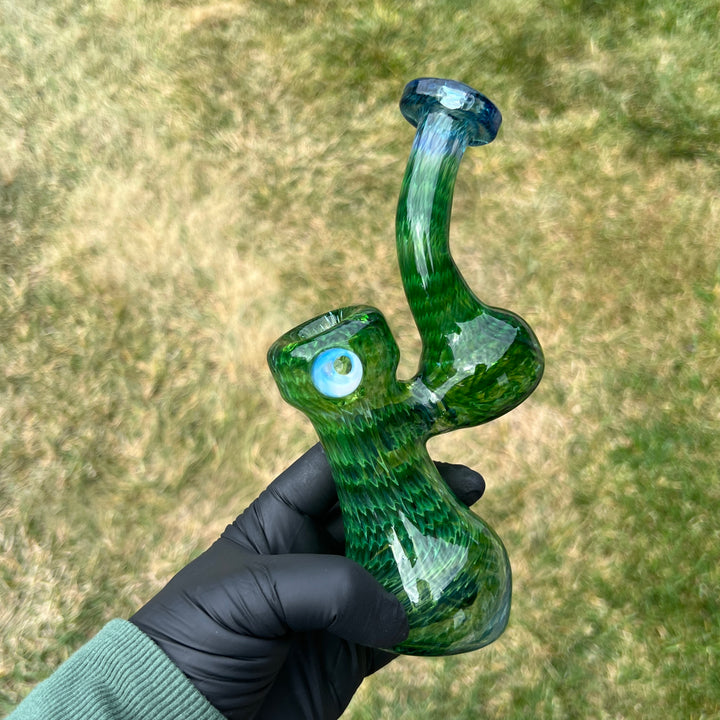 Forest Bubbler with White Carb Glass Pipe Cose Glass   