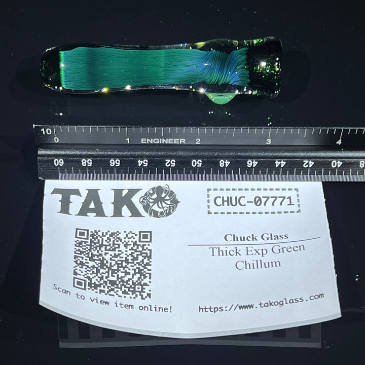 Thick Exp Green Chillum Glass Pipe Chuck Glass