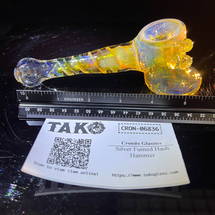 Silver Fumed Hash Hammer Glass Pipe Crondo Glassics   