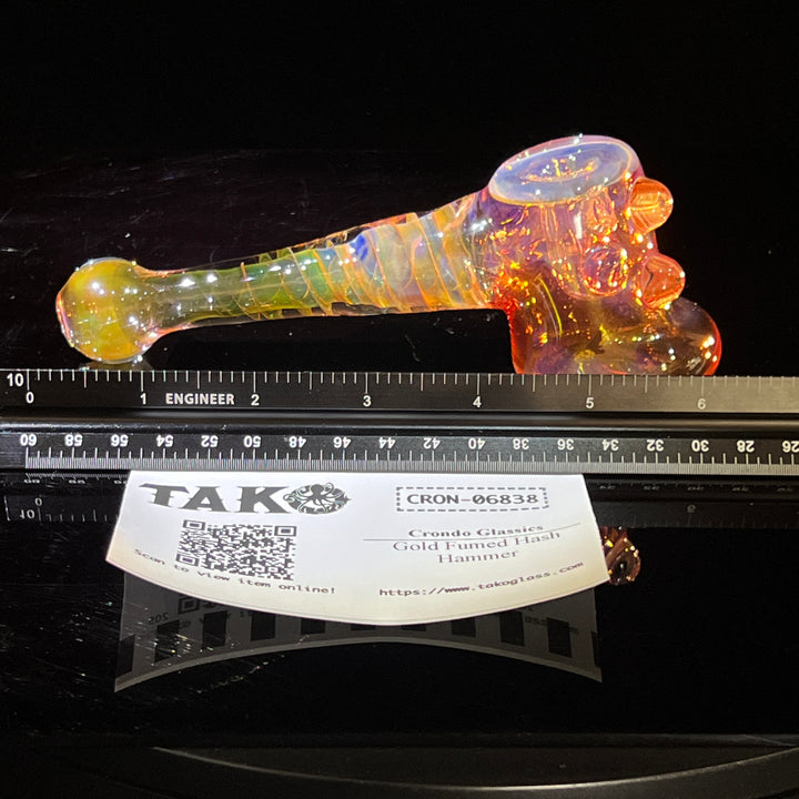 Gold Fumed Hash Hammer Glass Pipe Crondo Glassics   