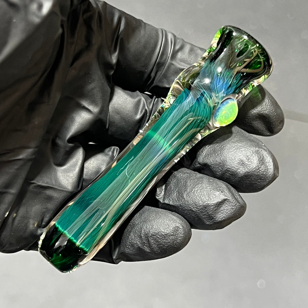 Thick Exp Green Chillum Glass Pipe Chuck Glass