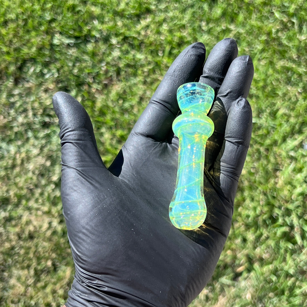 Green Slyme Coil Chillum Glass Pipe Schutz Glass   