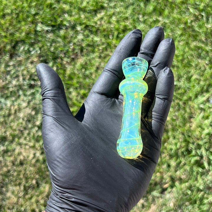 Green Slyme Coil Chillum Glass Pipe Schutz Glass   