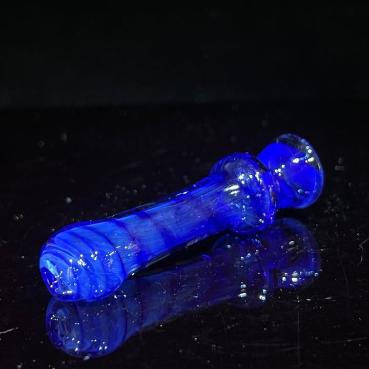 Tahoe Blue Coil Chillum Glass Pipe Schutz Glass   