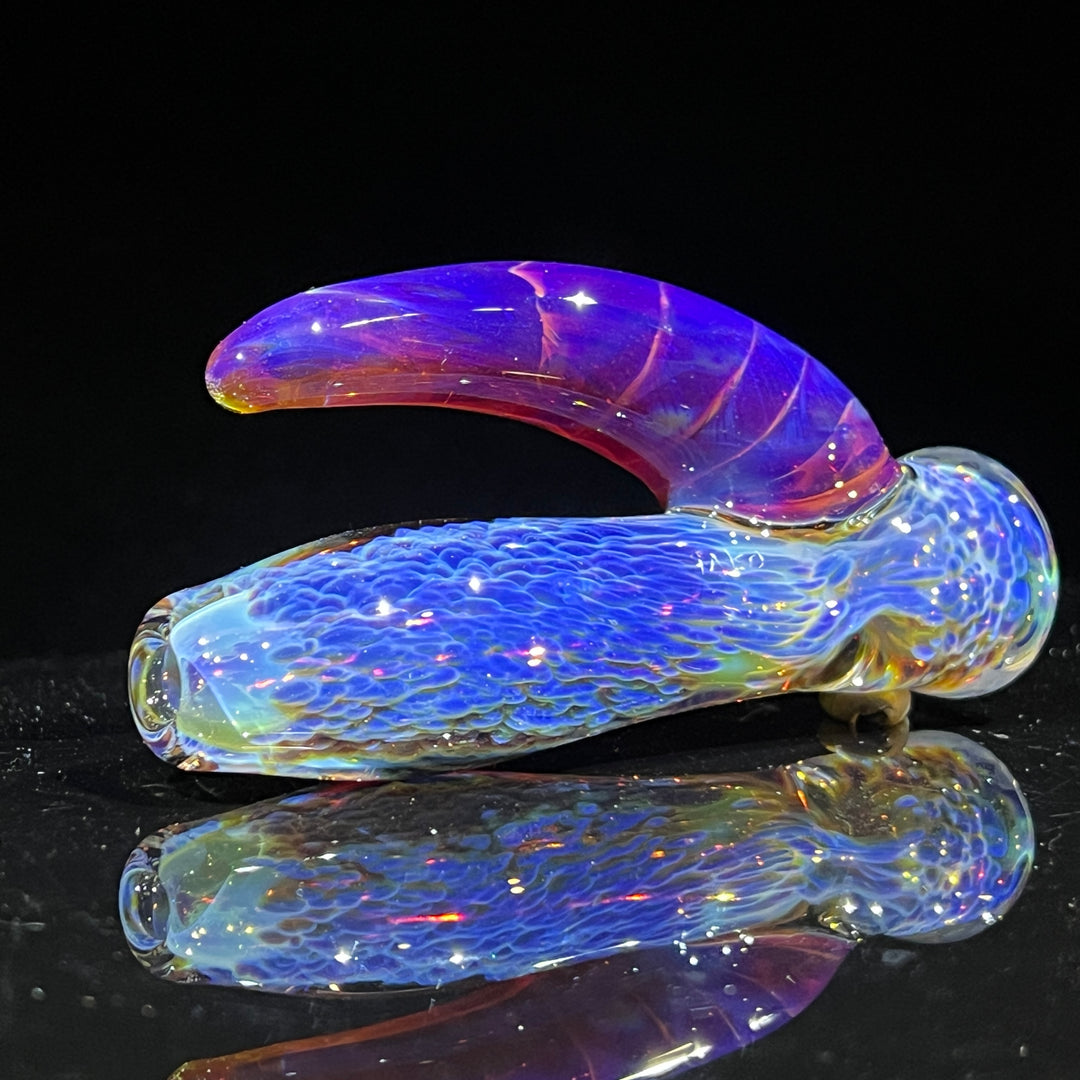 Purple Nebula Custom Chillum Whale Horn Glass Pipe Tako Glass   