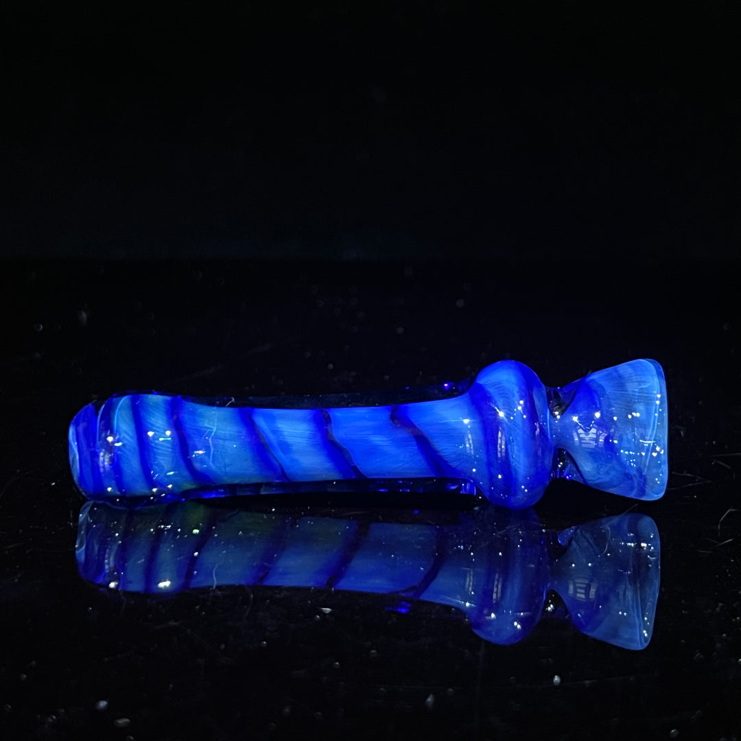 Tahoe Blue Coil Chillum Glass Pipe Schutz Glass   