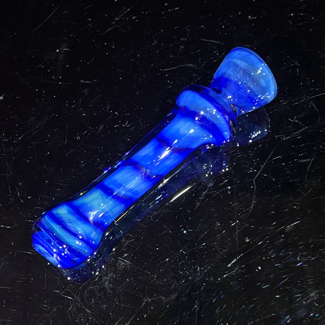 Tahoe Blue Coil Chillum Glass Pipe Schutz Glass   