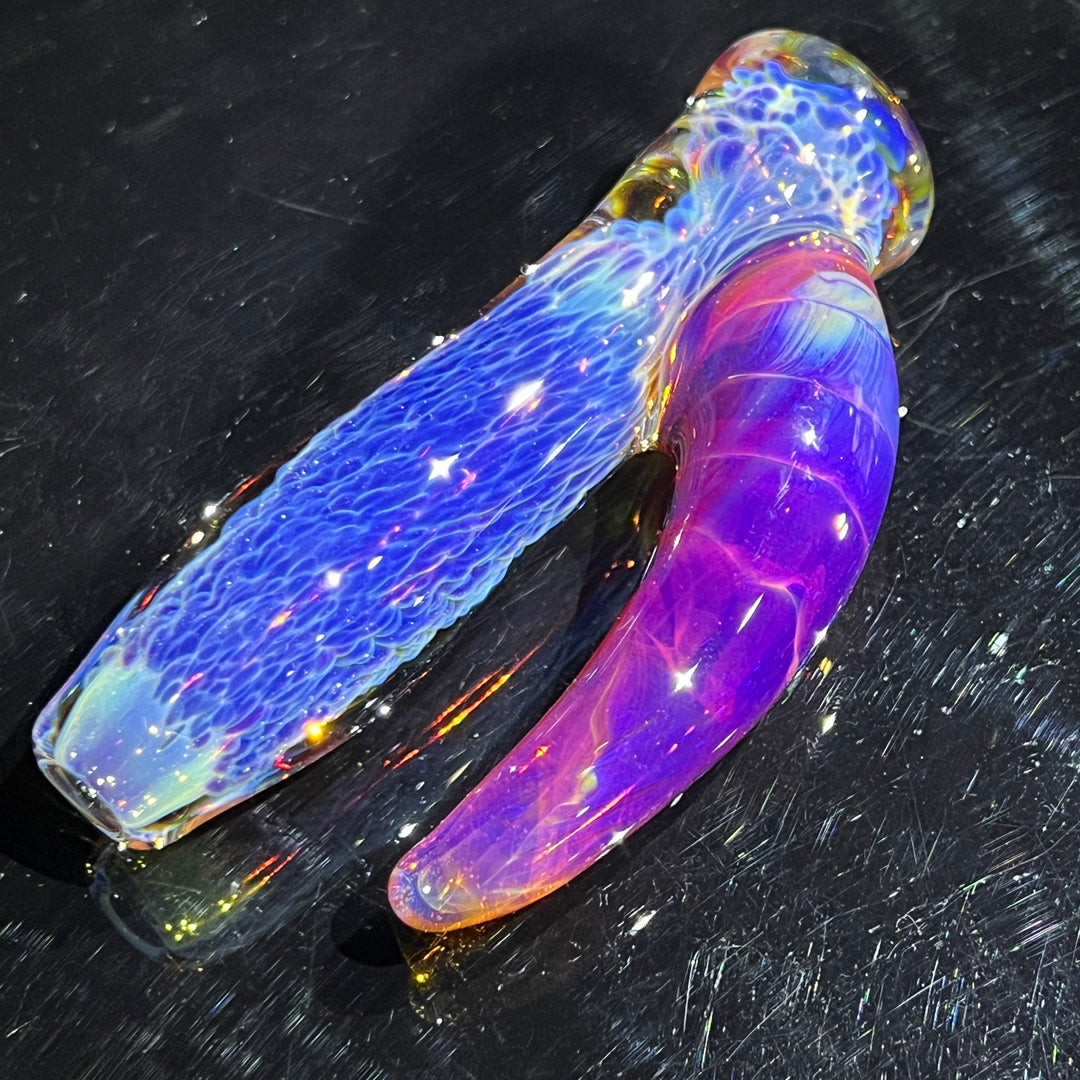 Purple Nebula Custom Chillum Whale Horn Glass Pipe Tako Glass   