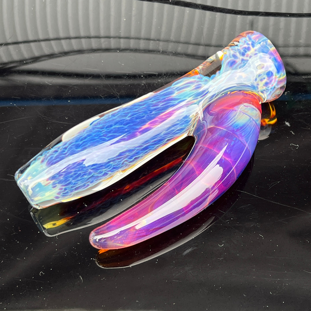 Purple Nebula Custom Chillum Whale Horn Glass Pipe Tako Glass   