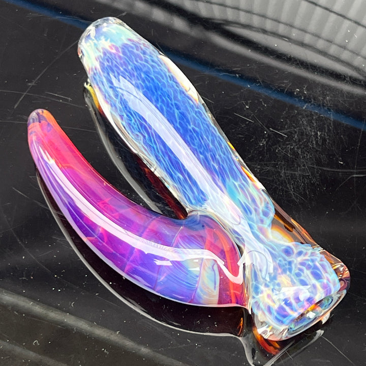 Purple Nebula Custom Chillum Whale Horn Glass Pipe Tako Glass   