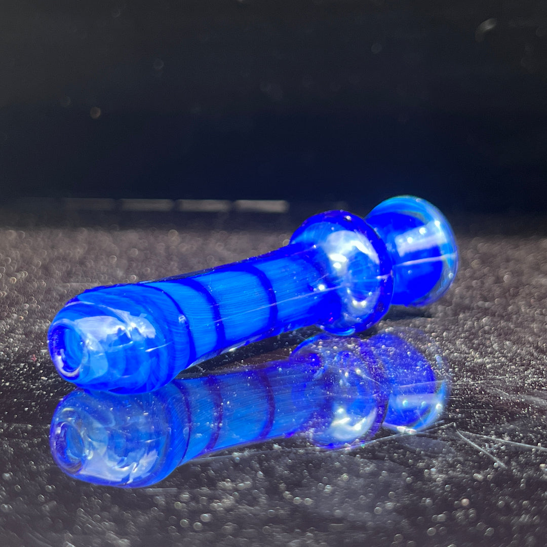 Tahoe Blue Coil Chillum Glass Pipe Schutz Glass   