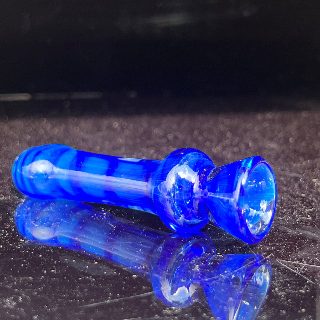 Tahoe Blue Coil Chillum Glass Pipe Schutz Glass   