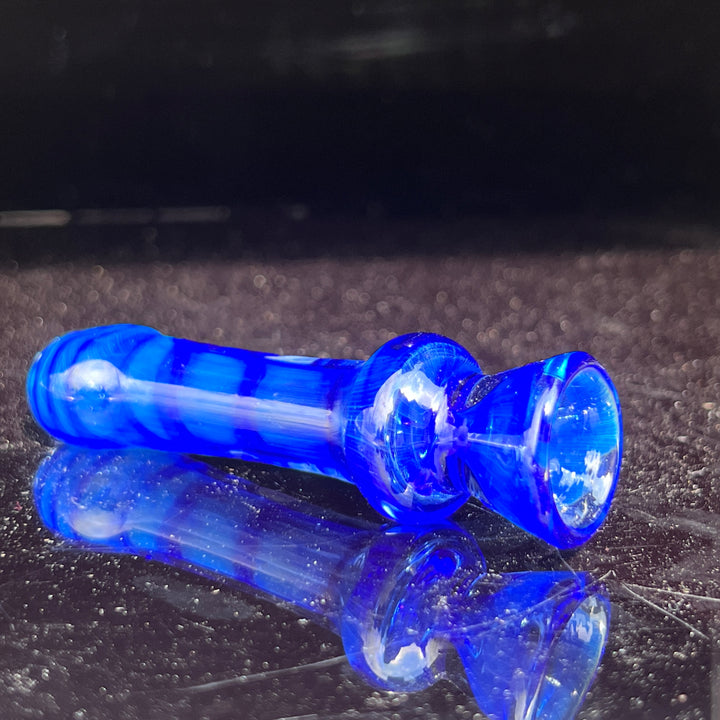 Tahoe Blue Coil Chillum Glass Pipe Schutz Glass   