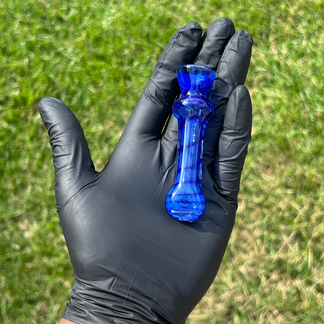 Tahoe Blue Coil Chillum Glass Pipe Schutz Glass   