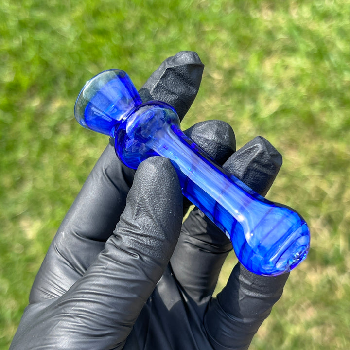 Tahoe Blue Coil Chillum Glass Pipe Schutz Glass   