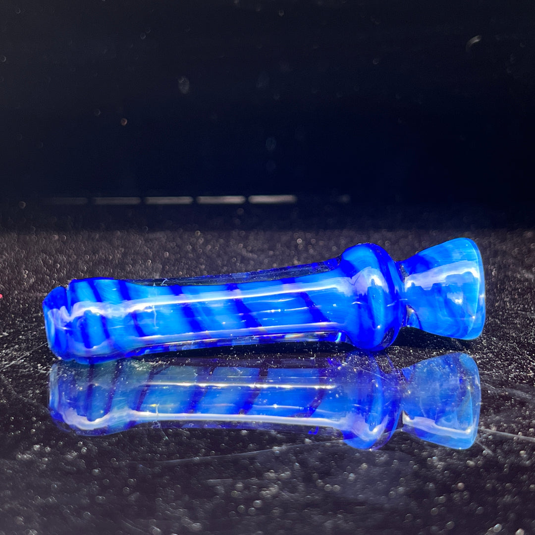 Tahoe Blue Coil Chillum Glass Pipe Schutz Glass   