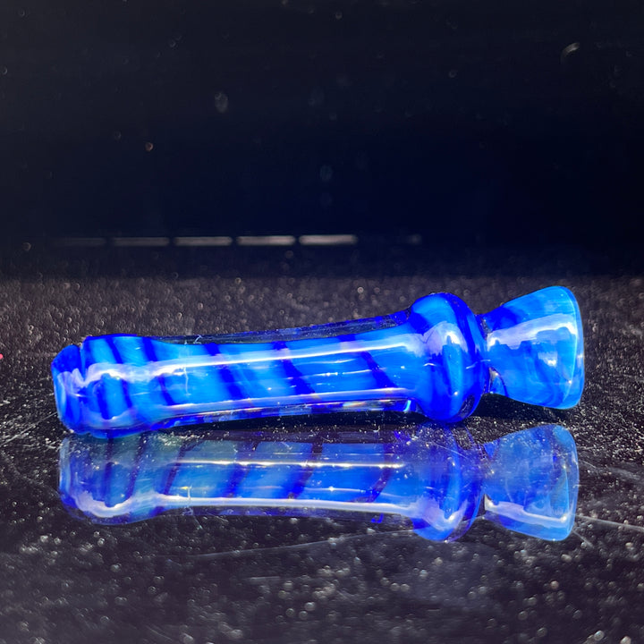 Tahoe Blue Coil Chillum Glass Pipe Schutz Glass   