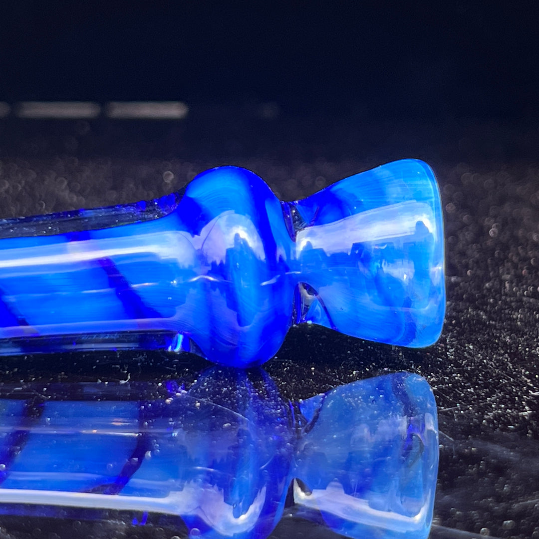 Tahoe Blue Coil Chillum Glass Pipe Schutz Glass   