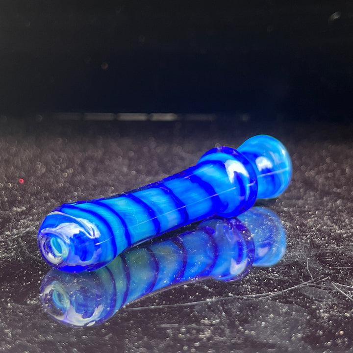 Tahoe Blue Coil Chillum Glass Pipe Schutz Glass   