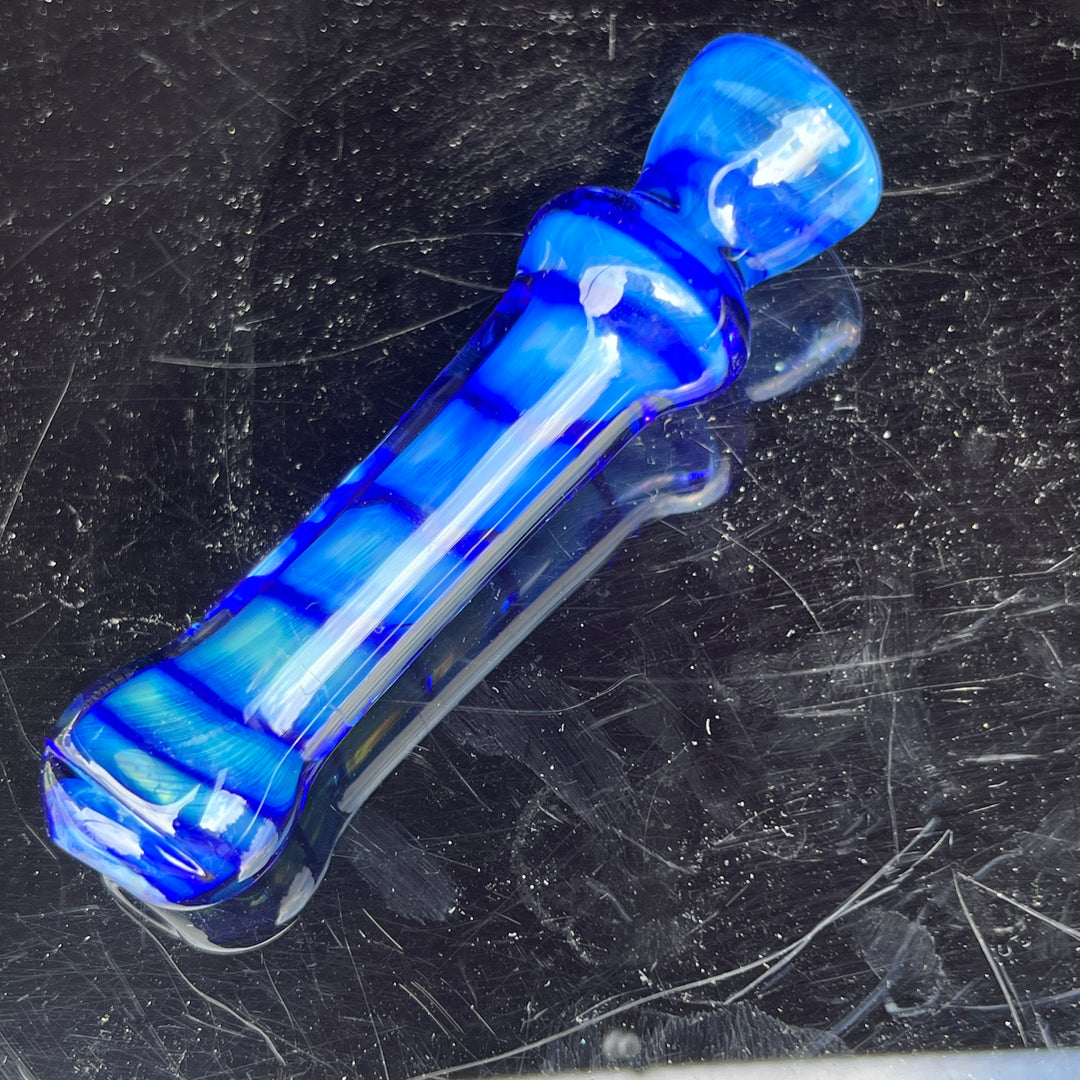 Tahoe Blue Coil Chillum Glass Pipe Schutz Glass   