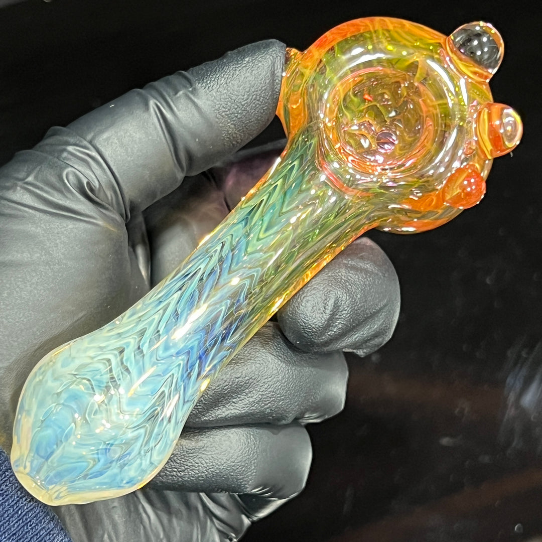 Wrap N Rake Fume Spoon Glass Pipe KRA Glass   