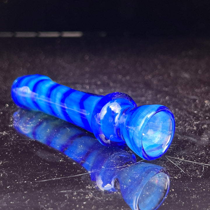 Tahoe Blue Coil Chillum Glass Pipe Schutz Glass   