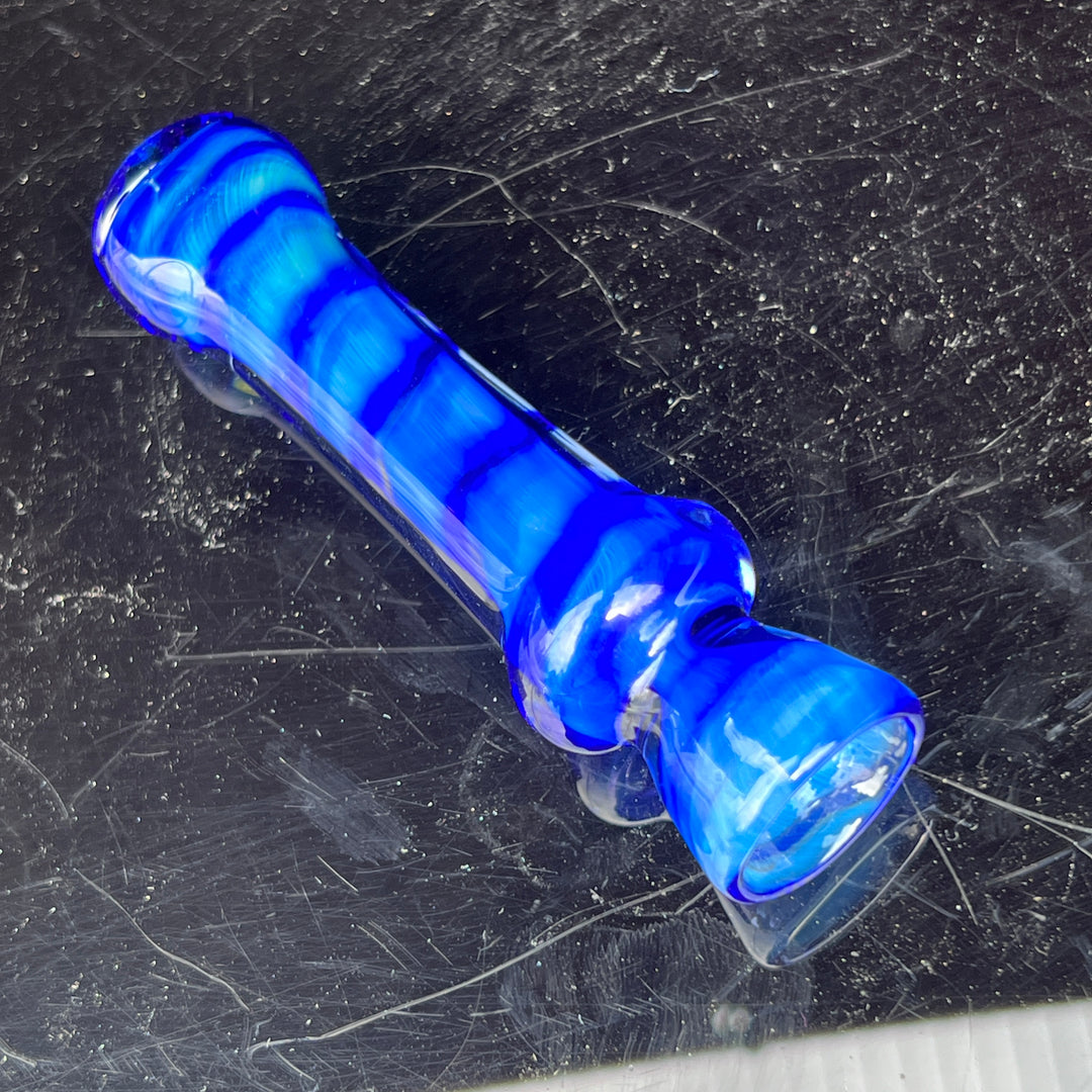 Tahoe Blue Coil Chillum Glass Pipe Schutz Glass   